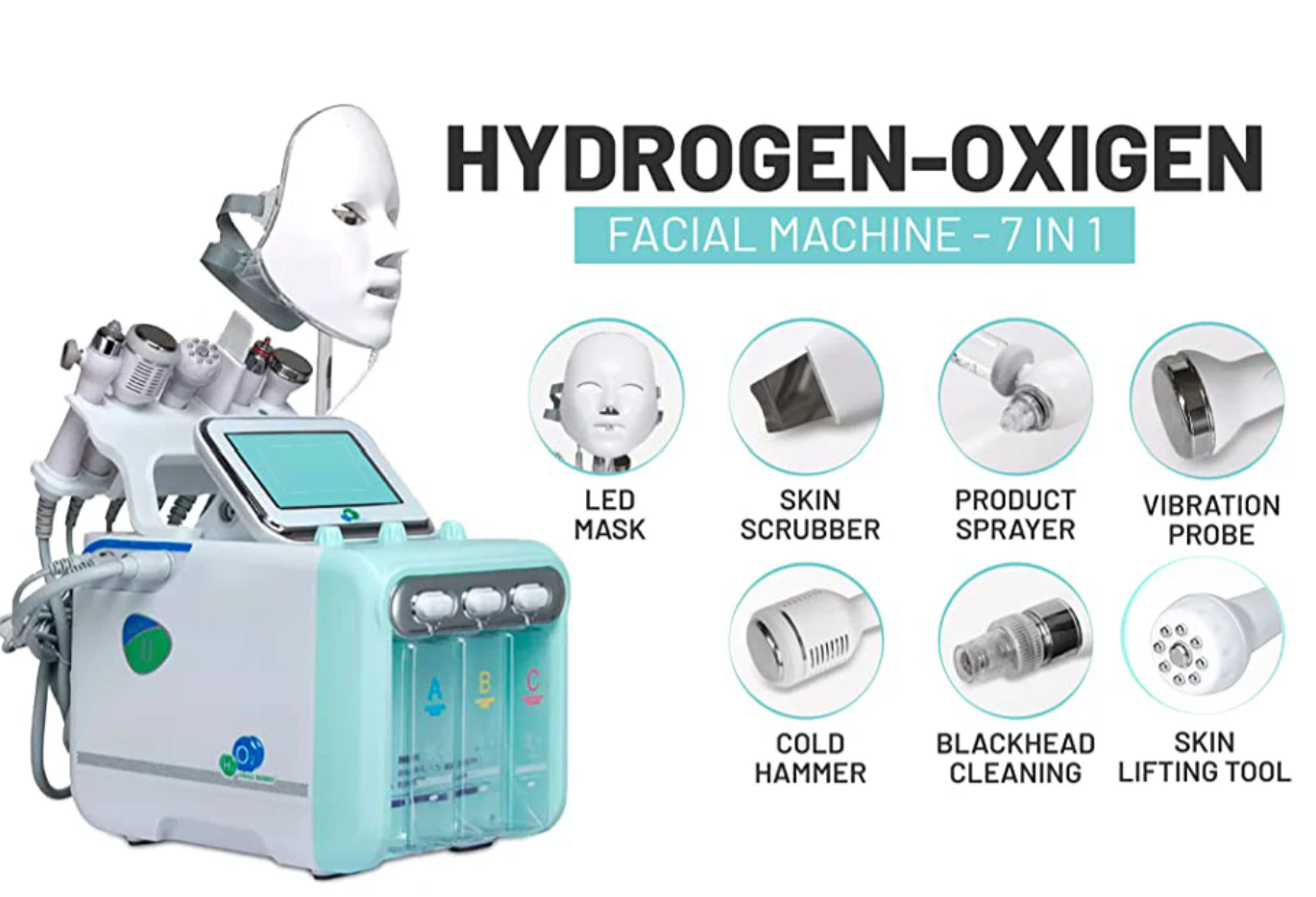 7 in 1 Hydra Facial Machine with Hydrafacial Serum Set - Image 3